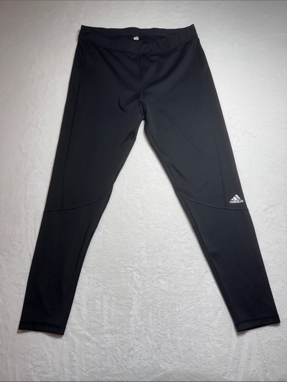 adidas Black Athletic Leggings with Silver Logo